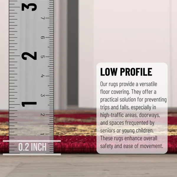 Ottomanson Ottomanson Red Floral Trellis Design 20″ X 59″ Runner Rug