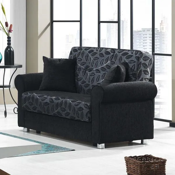 ottomanson Rio Grande Collection Black Loveseat