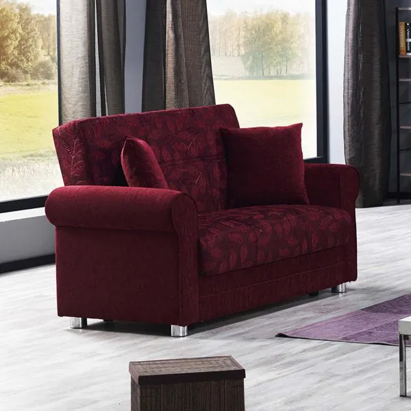 ottomanson Rio Grande Collection Burgundy Loveseat