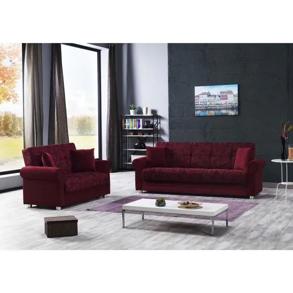 Ottomanson Rio Grande Collection Burgundy Sofabed