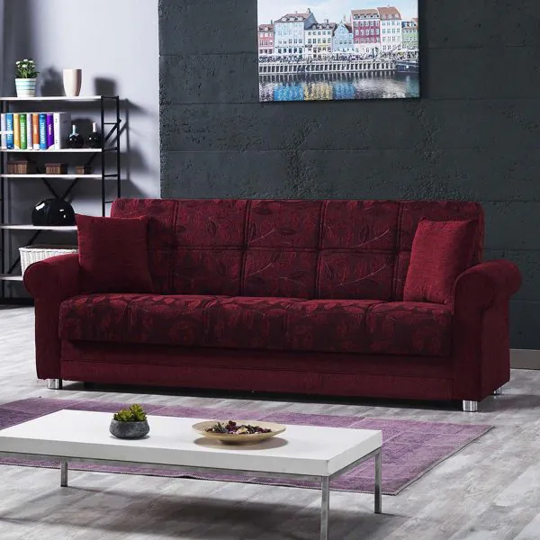 ottomanson Rio Grande Collection Burgundy Sofabed