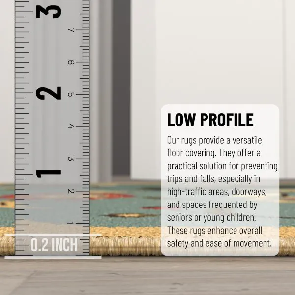 Ottomanson Ottomanson Seafoam Green Floral Design 20″ X 59″ Runner Rug