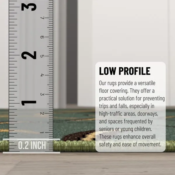 Ottomanson Ottomanson Seafoam Green Floral Leaves Design 20″ X 59″ Runner Rug