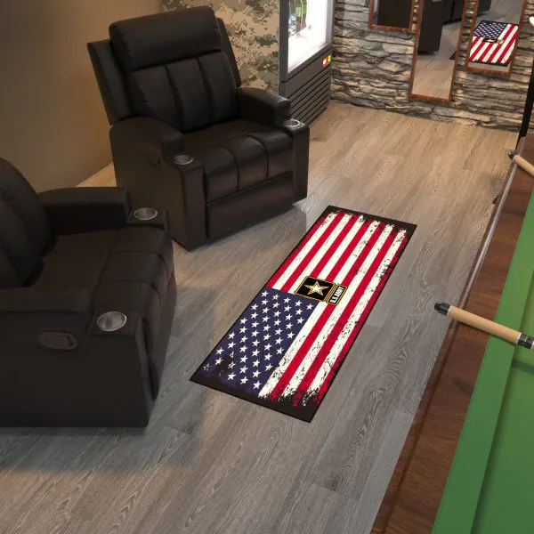 Ottomanson Ottomanson True Colors USA Flag With U.S. Army Star 20″ X 59″ Runner Rug