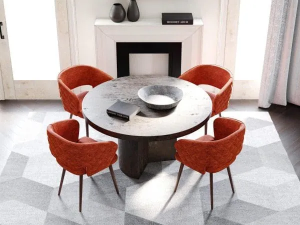 Ottomanson Palermos Collection Terracotta Dining Chair