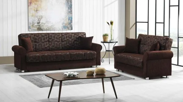 Ottomanson Rio Grande Collection Dark Brown Loveseat