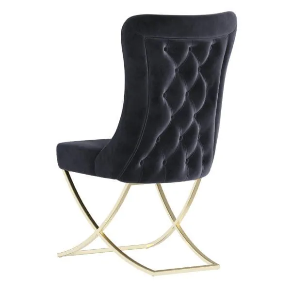 Ottomanson Royal Collection Black/Gold Dining Chair