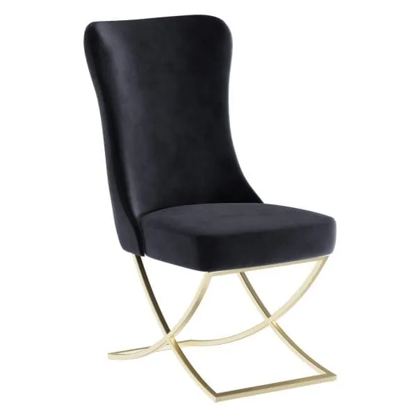 ottomanson Royal Collection Black/Gold Dining Chair