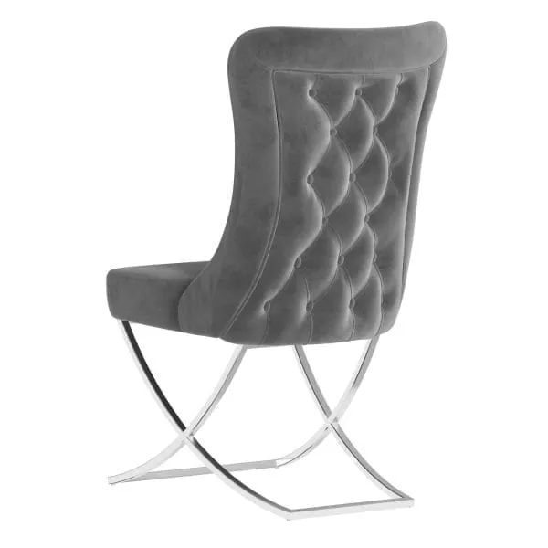 Ottomanson Royal Collection Charcoal Gray/Silver Dining Chair