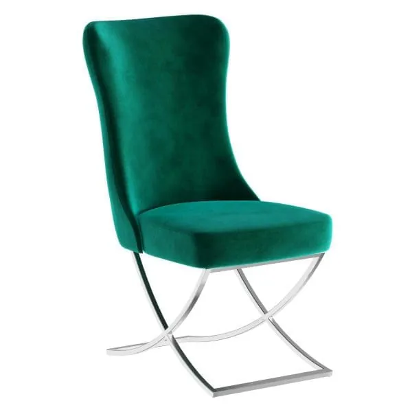 ottomanson Royal Collection Emerald Green/Silver Dining Chair
