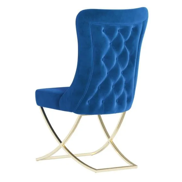 Ottomanson Royal Collection Imperial Blue/Gold Dining Chair