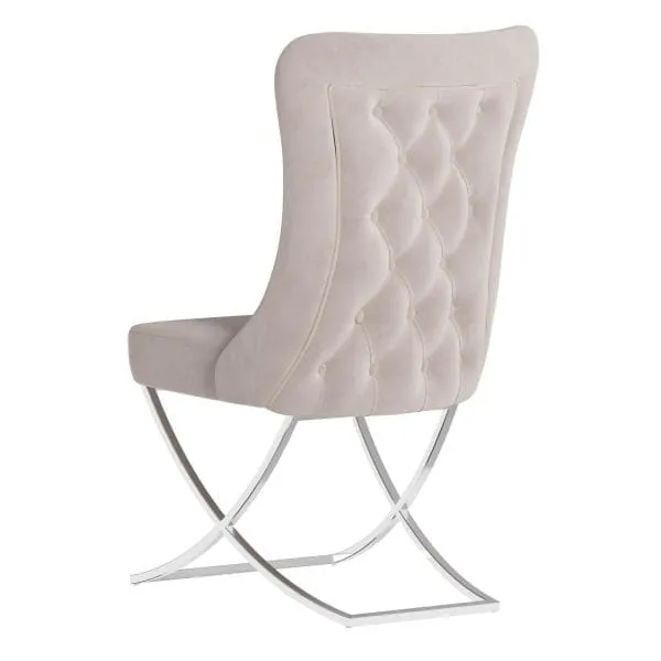Ottomanson Royal Collection Pearled Ivory/Silver Dining Chair