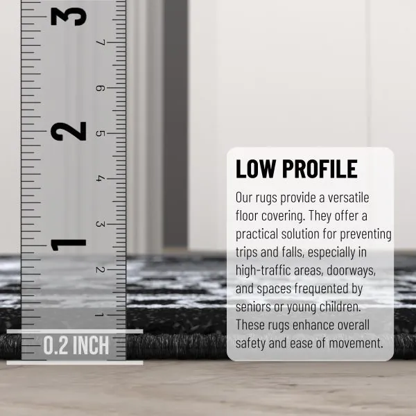 Ottomanson Siesta Collection Black And Silver $100 Bill-Themed 22″ X 53″ Runner Rug