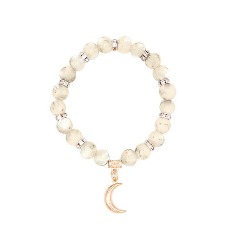 Oussum Beaded Fashion Natural Crystal Gemstone Bracelet Bangle For Womens
