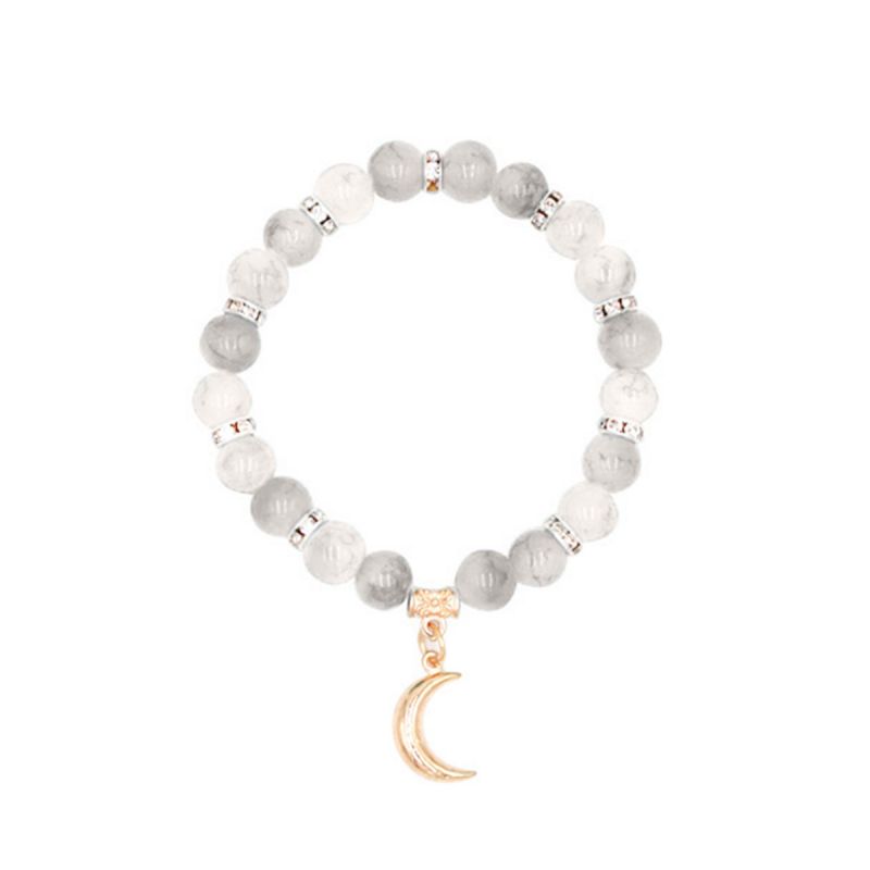 oussum Beaded Fashion Natural Crystal Gemstone Bracelet Bangle For Womens