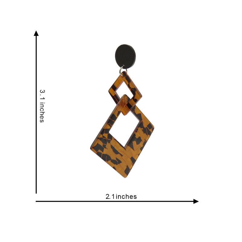Oussum Brown Silver Plated Designer Resin Earrings For Womens