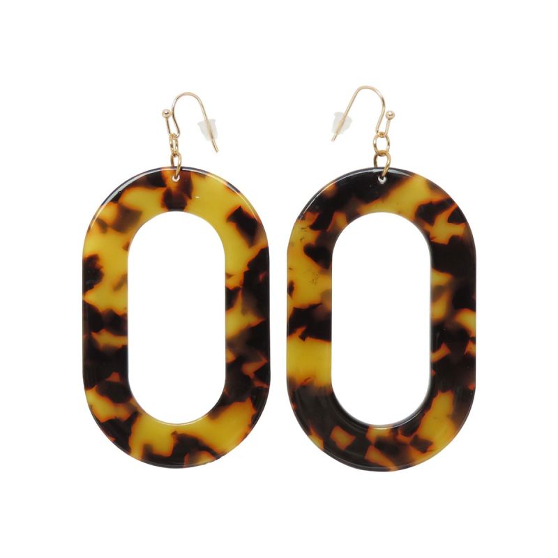 oussum Designer Dangle Earrings Tortoise Shell Resin Women Fashion Jewelry