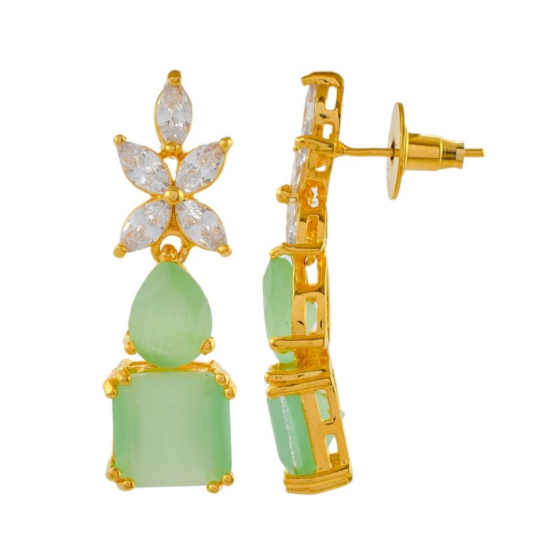 Oussum Elegant CZ Earrings Pear And Cushion Cut Dangle Drop Earrings For Valentine Gift