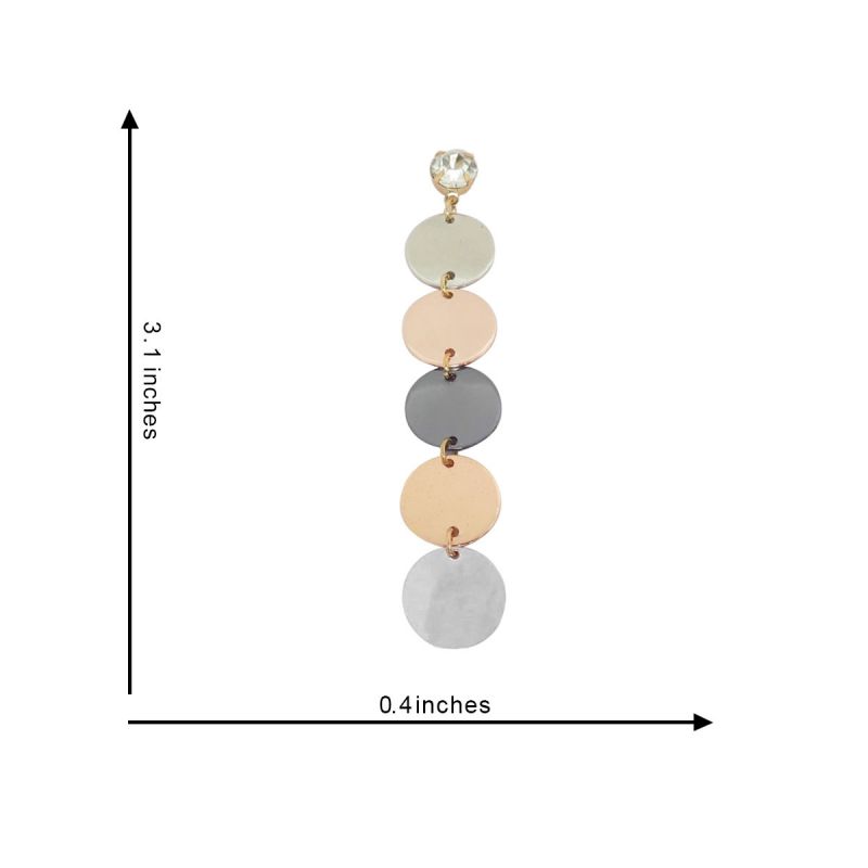 Oussum Gray Gold Plated Disk Drop Fashion Earrings For Womens
