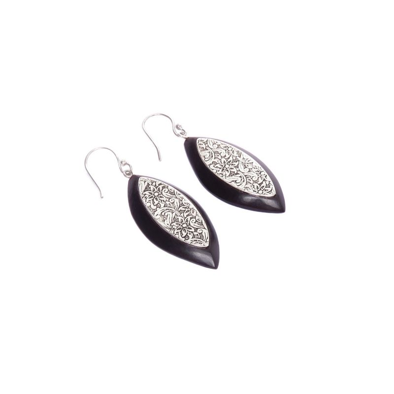 oussum Handmade GS Metal Leaf Dangle Earrings for Women Wooden Ear Jewelry oussum Handmade GS Metal Leaf Dangle Earrings for Women Wooden Ear Jewelry