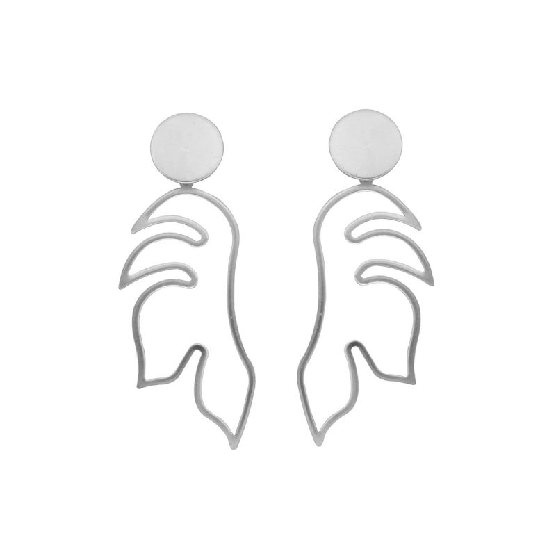 Oussum Hollow Tropical Leaf Dangle Earrings For Womens