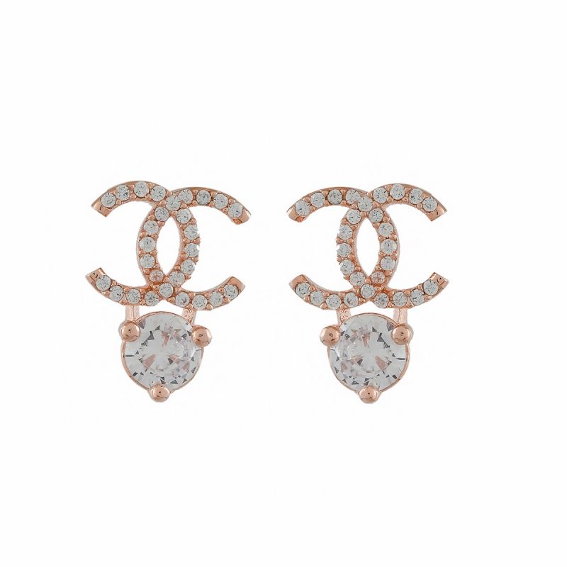 Oussum Indian Handmade Round Stone Fashion CZ Stud Earring