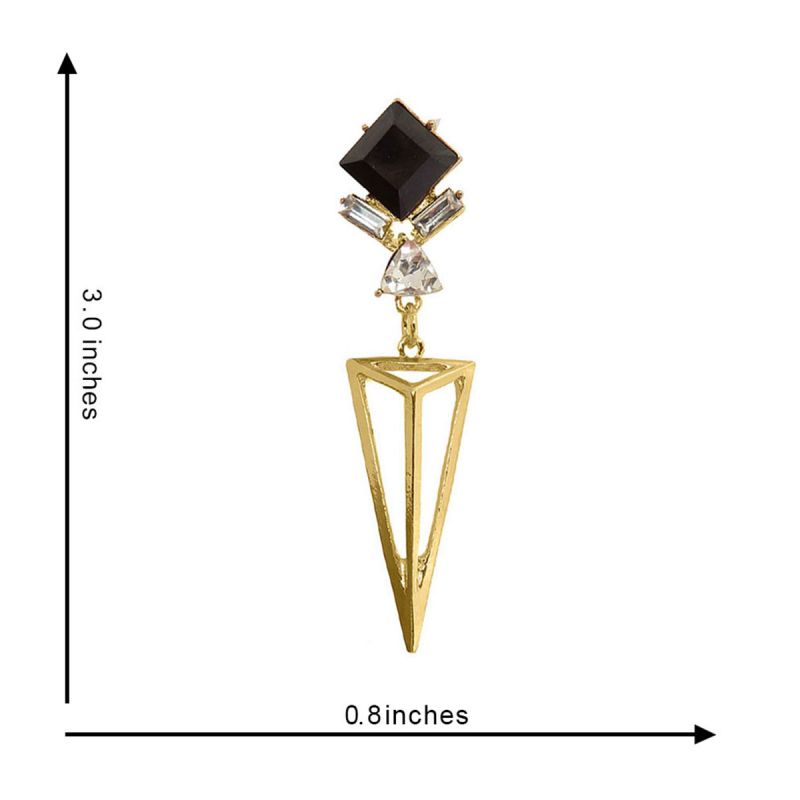 Oussum Long Diamond Geometric Triangle Shape Dangle Earrings For Womens
