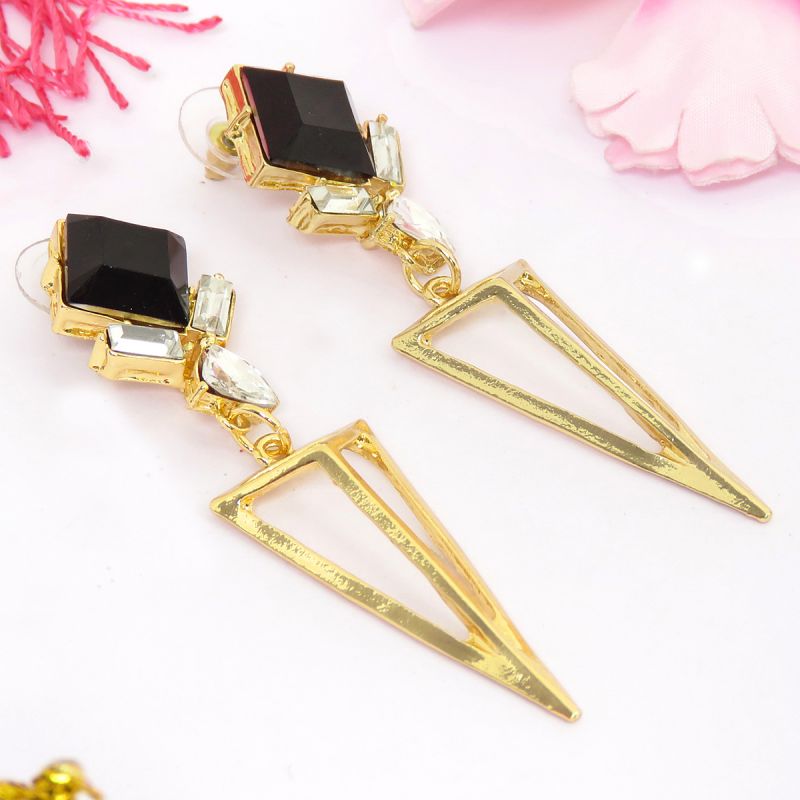 oussum Long Diamond Geometric Triangle Shape Dangle Earrings For Womens oussum Long Diamond Geometric Triangle Shape Dangle Earrings For Womens
