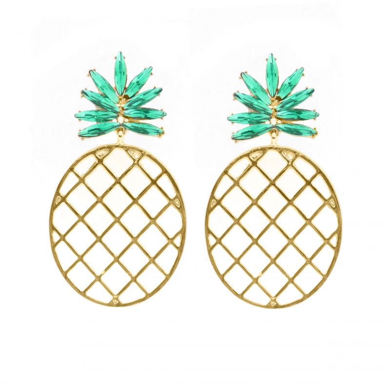 Oussum Pineapple Stud Earrings Vintage Fashion Jewelry For Womens