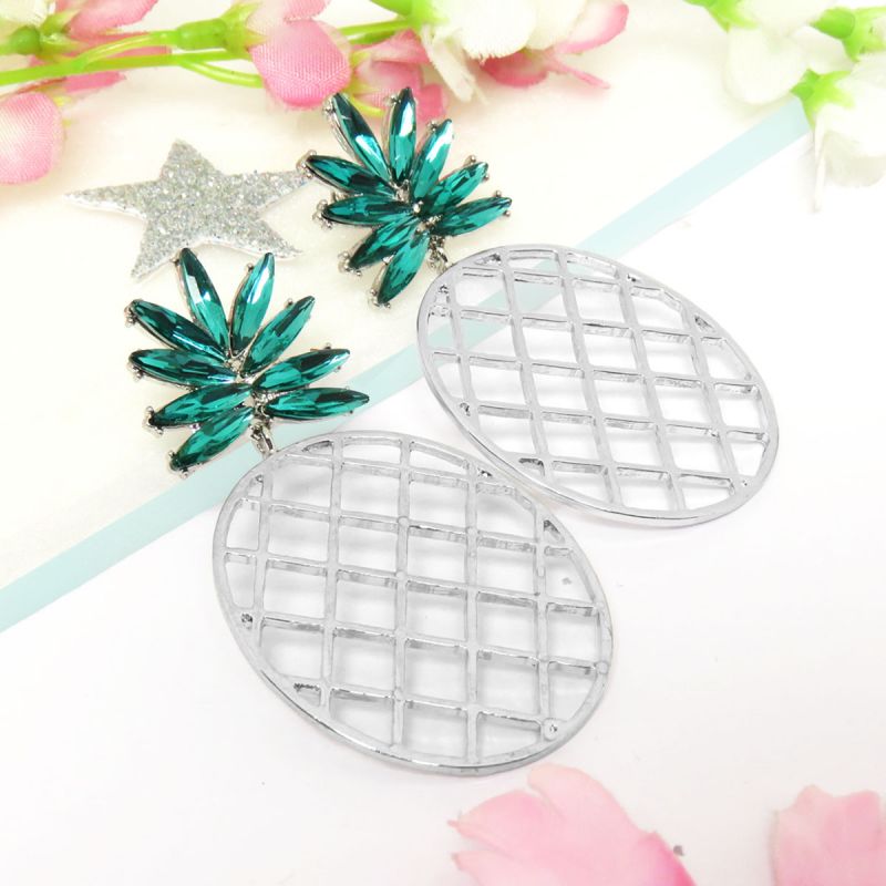 Oussum Pineapple Stud Earrings Vintage Fashion Jewelry For Womens
