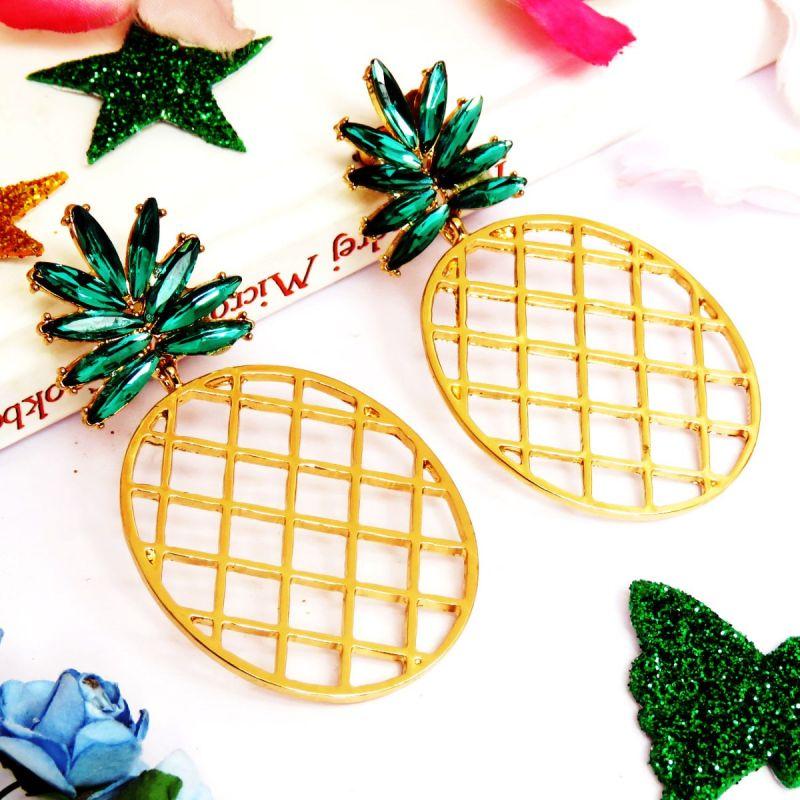 oussum Pineapple Stud Earrings Vintage Fashion Jewelry For Womens oussum Pineapple Stud Earrings Vintage Fashion Jewelry For Womens