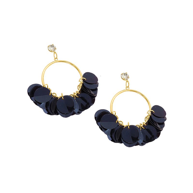 Oussum Plastic Round Disc Flower Dangle Earrings For Womens