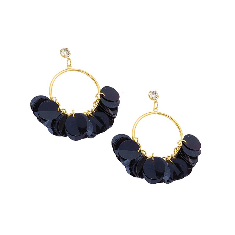 Oussum Plastic Round Disc Flower Dangle Earrings For Womens