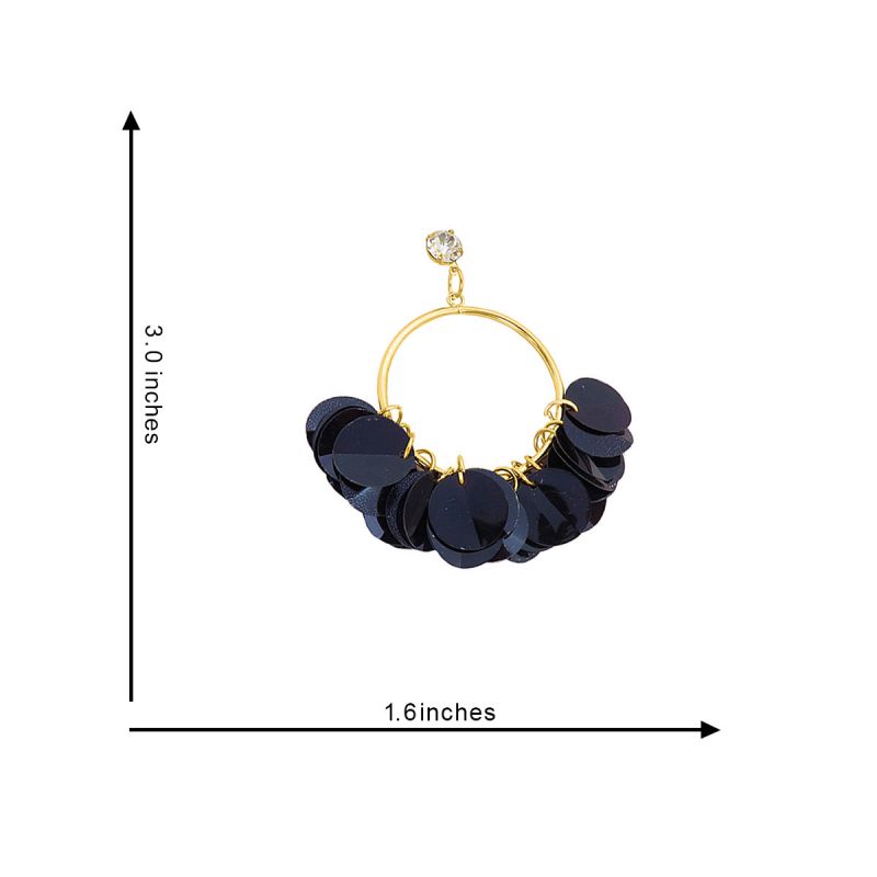 Oussum Plastic Round Disc Flower Dangle Earrings For Womens