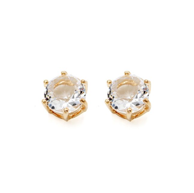 oussum Round Crystal Fashion Rhinestone Stud Earrings Jewelry For Women