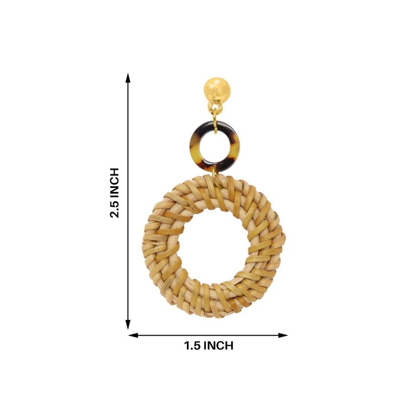 Oussum Round Shape Dangle Earrings Women Fashion Resin Boho Ear Jewelry