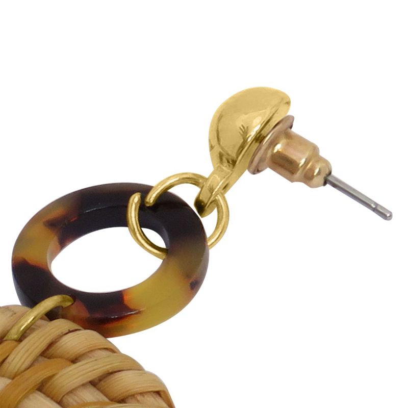 Oussum Round Shape Dangle Earrings Women Fashion Resin Boho Ear Jewelry