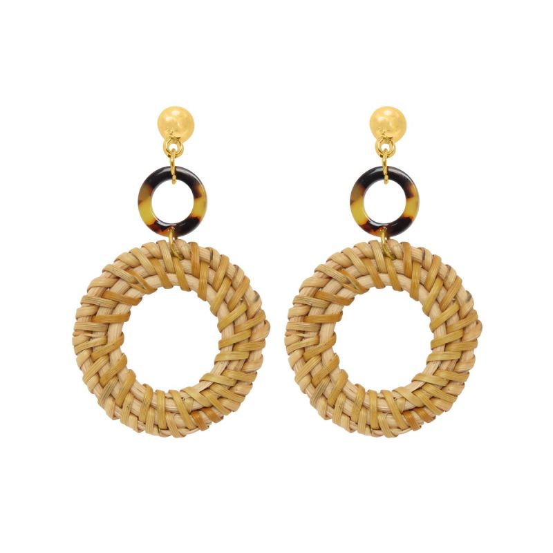 oussum Round Shape Dangle Earrings Women Fashion Resin Boho Ear Jewelry