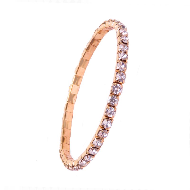 Oussum Sparkling Single Layer Silver Plated Crystal Tennis Bracelet For Women Set Of 2 Online