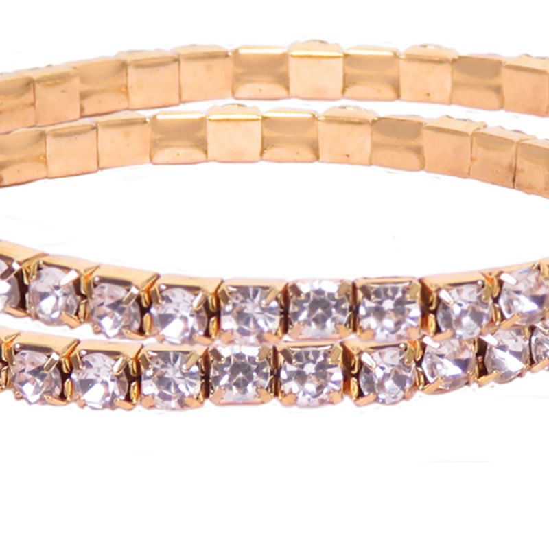 Oussum Sparkling Single Layer Silver Plated Crystal Tennis Bracelet For Women Set Of 2 Online