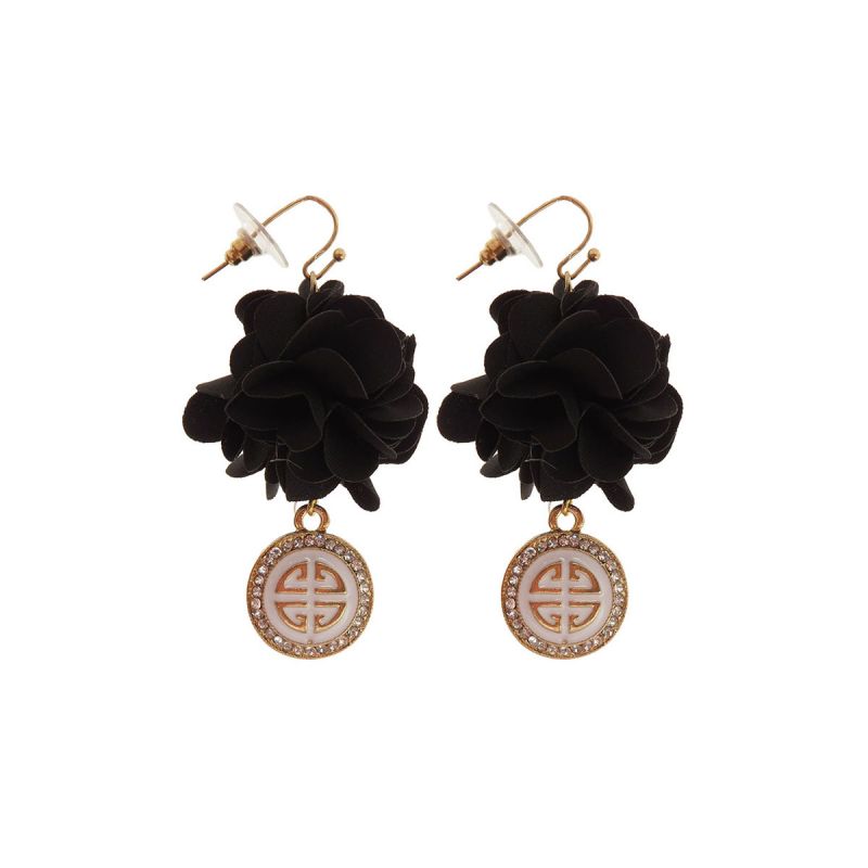 Oussum Stunning Flower Fabric Fashion Earrings For Womens