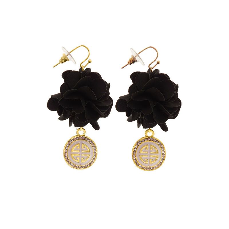 Oussum Stunning Flower Fabric Fashion Earrings For Womens