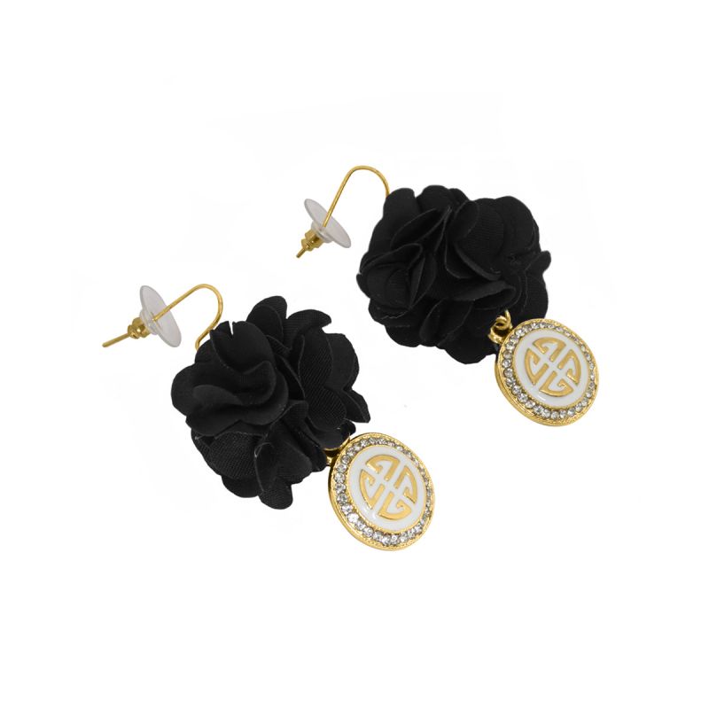 Oussum Stunning Flower Fabric Fashion Earrings For Womens