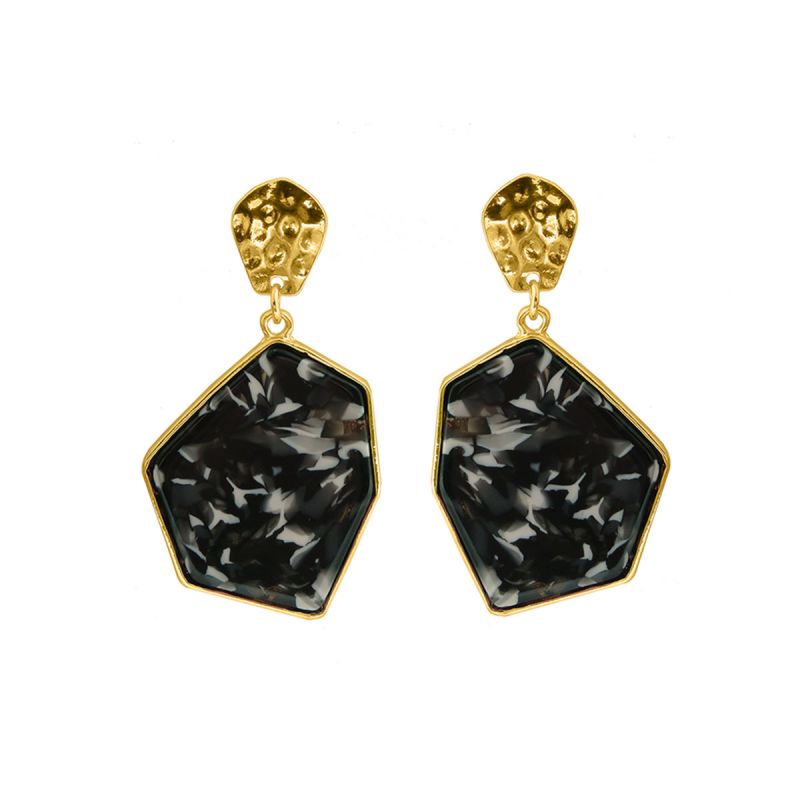 Oussum Turtoise Shell Geometric Resin Earrings For Womens