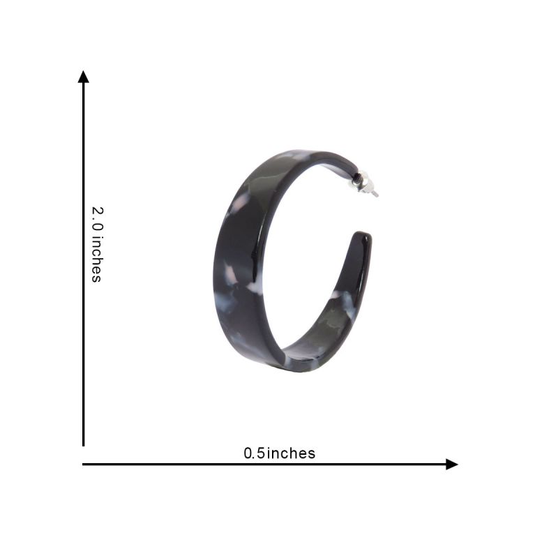 Oussum Turtoise Shell Resin Hoop Earrings For Womens