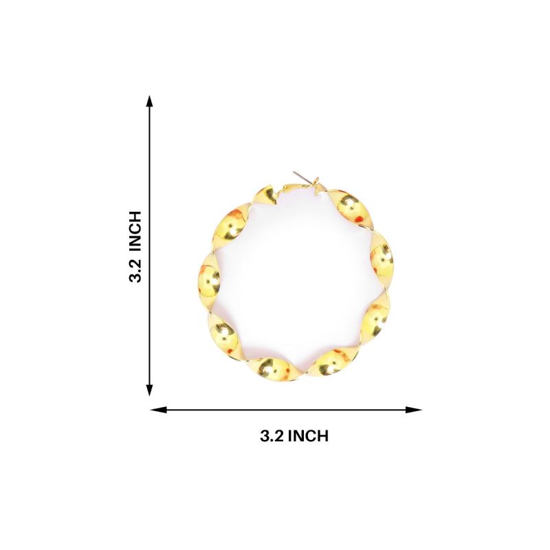 Oussum Twisted Hoop Metal Round Earrings For Women Jewelry