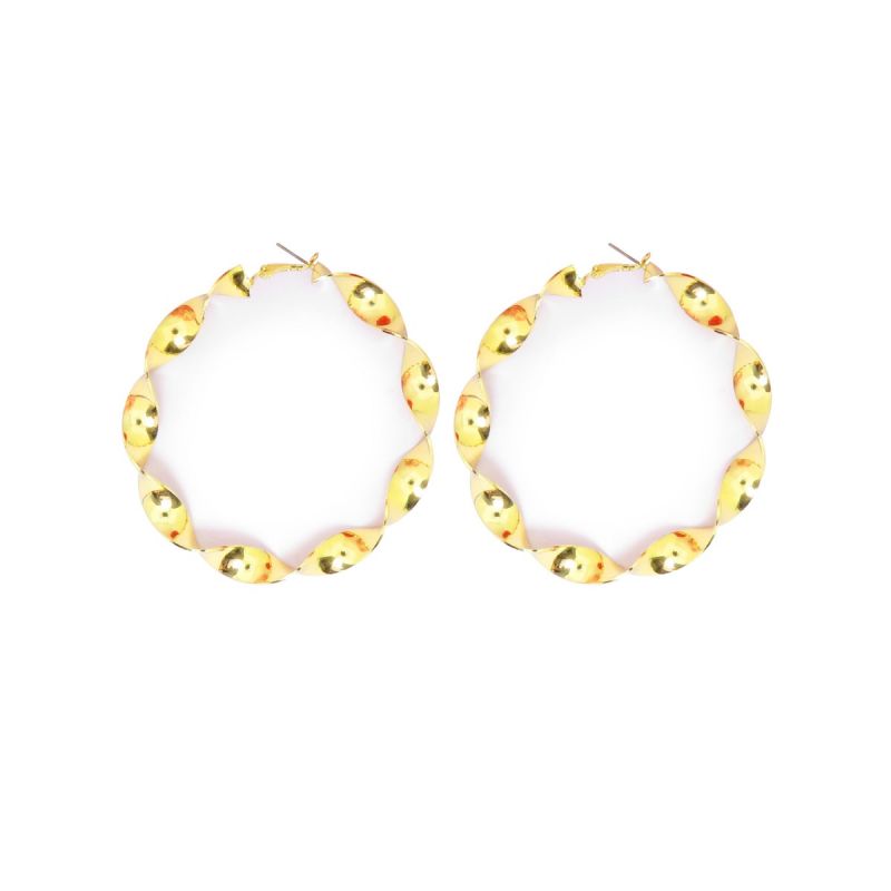 oussum Twisted Hoop Metal Round Earrings for Women Jewelry