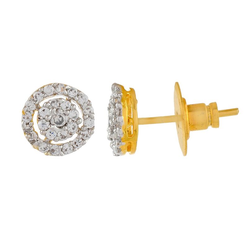 Oussum White Round Cubic Zirconia Cluster Earring Jewelry Ear Stud Earrings For Women