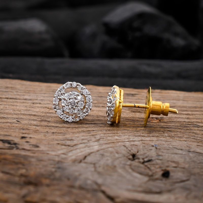 oussum White Round Cubic Zirconia Cluster Earring Jewelry Ear Stud Earrings for Women