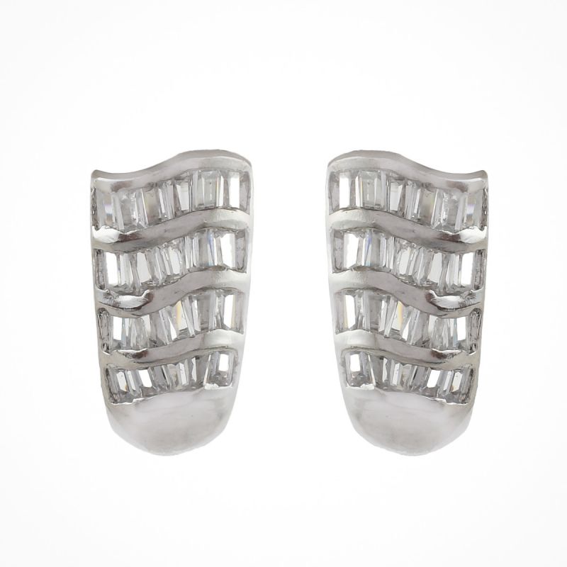 Oussum Women Cluster Earring Jewelry For Valentine Gift Baguette Stone Ear Stud Earring